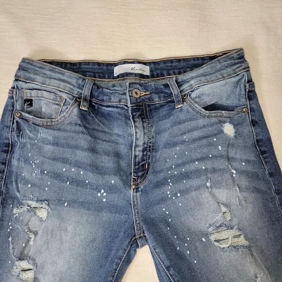 Kancan Jeans Womens Sz 11/29 Distressed Medium Wash University College School - Picture 8 of 16